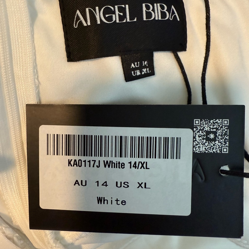 NEW Women's Angel Biba White Floral Mini Dress Size XL - Picture 5 of 7